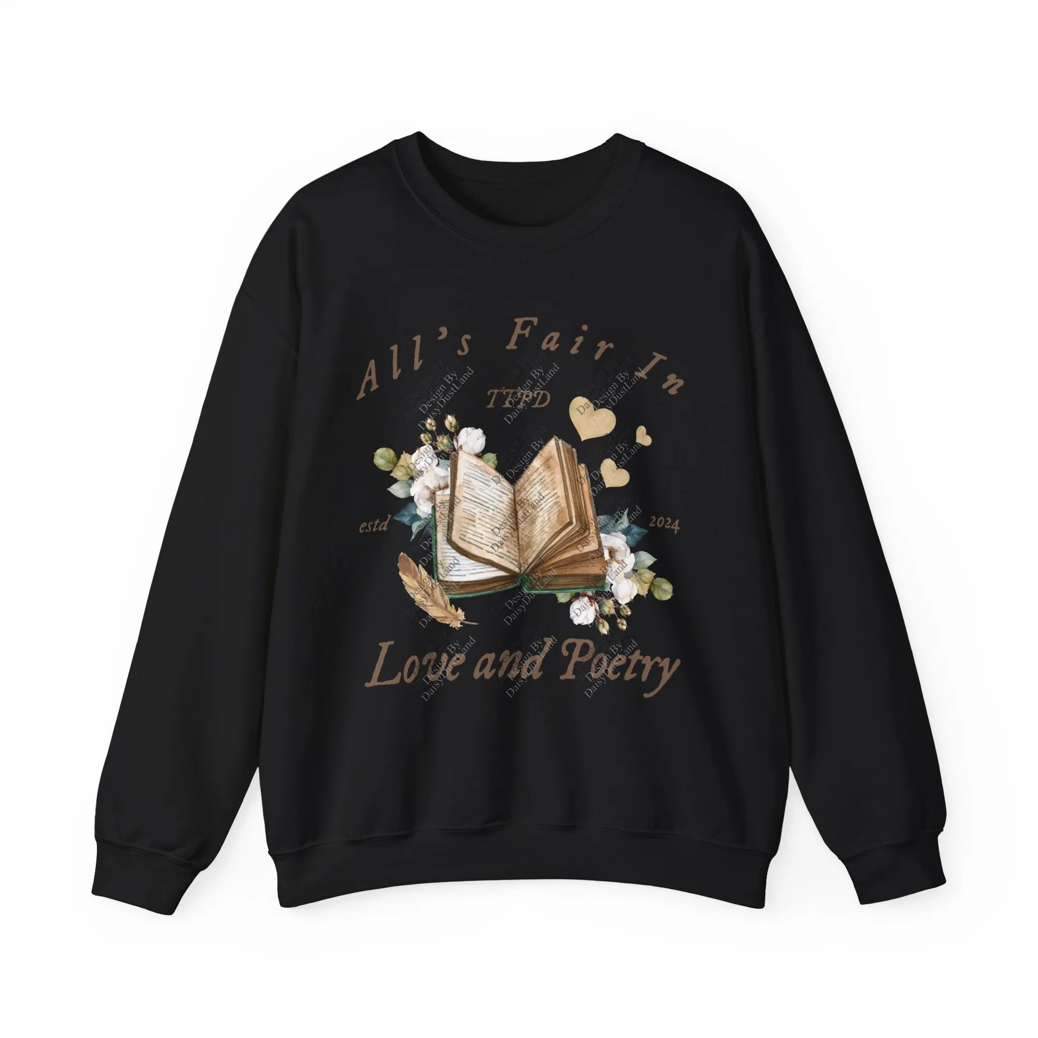 All's Fair In Love And Poetry Vintage Floral Book Sweatshirt sold by DaisyDustLand product image thumbnail 5