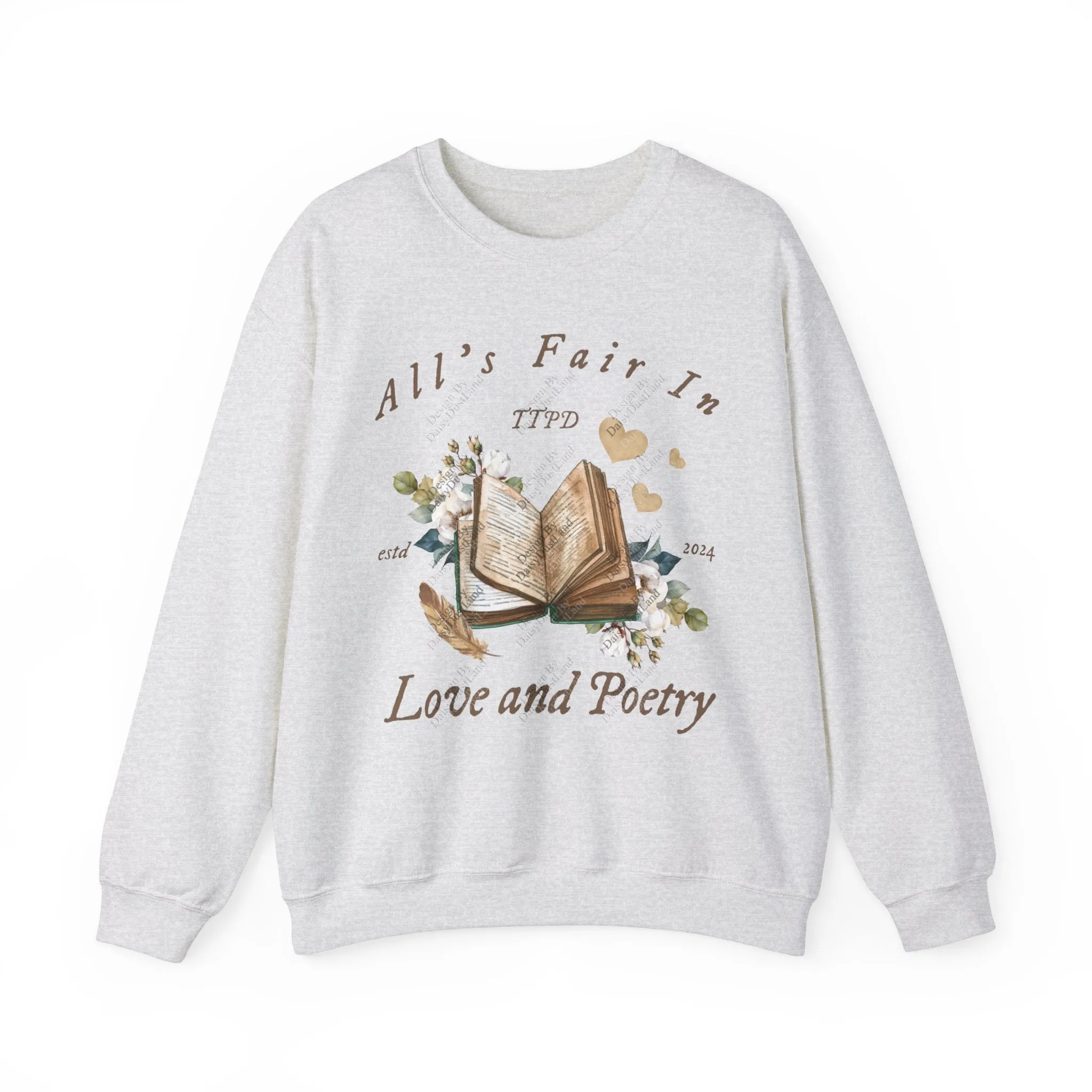 All's Fair In Love And Poetry Vintage Floral Book Sweatshirt sold by DaisyDustLand product image thumbnail 3