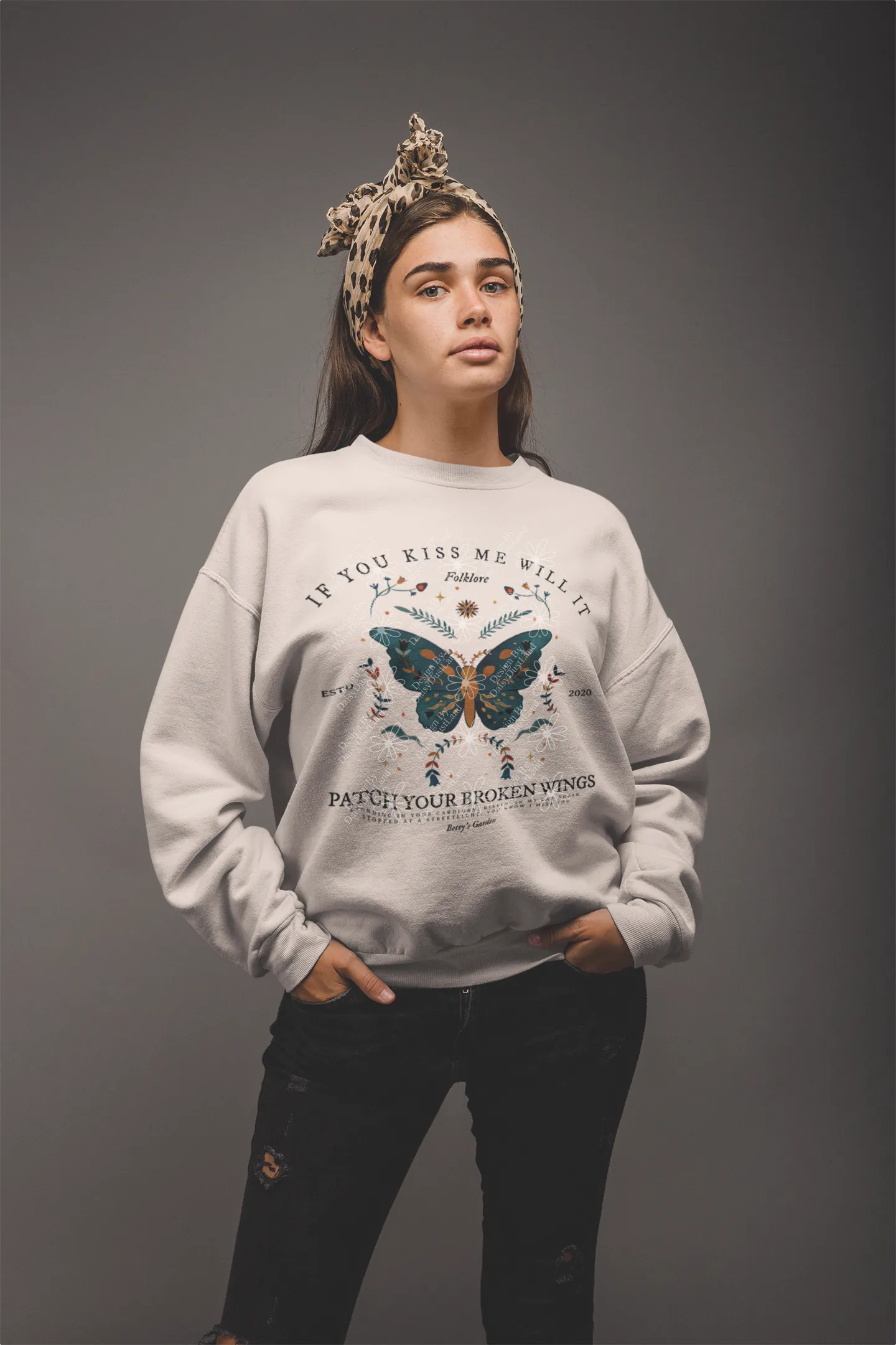 Betty's Garden Vintage Butterfly Sweatshirt sold by DaisyDustLand