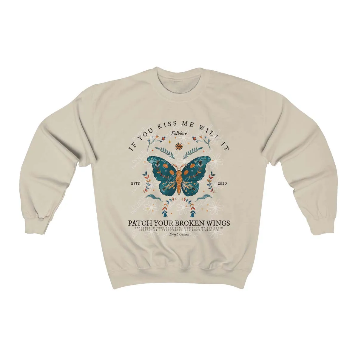 Betty's Garden Vintage Butterfly Sweatshirt sold by DaisyDustLand product image thumbnail 5