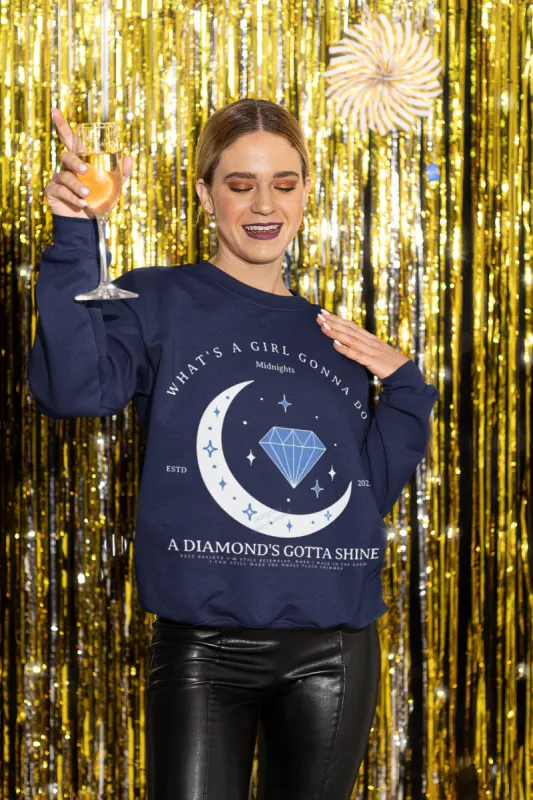 Bejeweled Moon and Sparky Diamond Crewcneck sold by DaisyDustLand