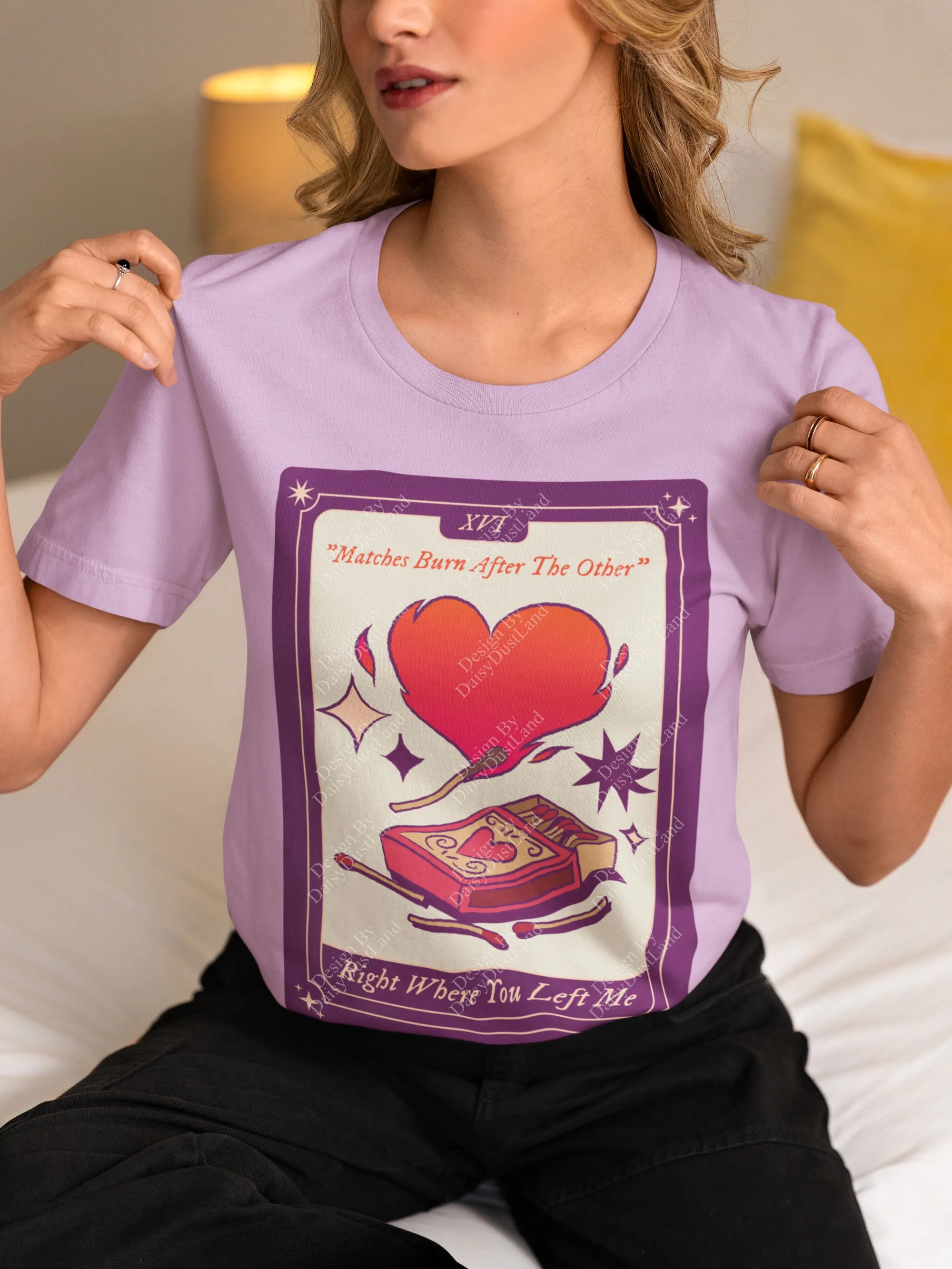 Matches Burn After The Other Tarot Card Valentine's Day Themed T-shirt sold by DaisyDustLand