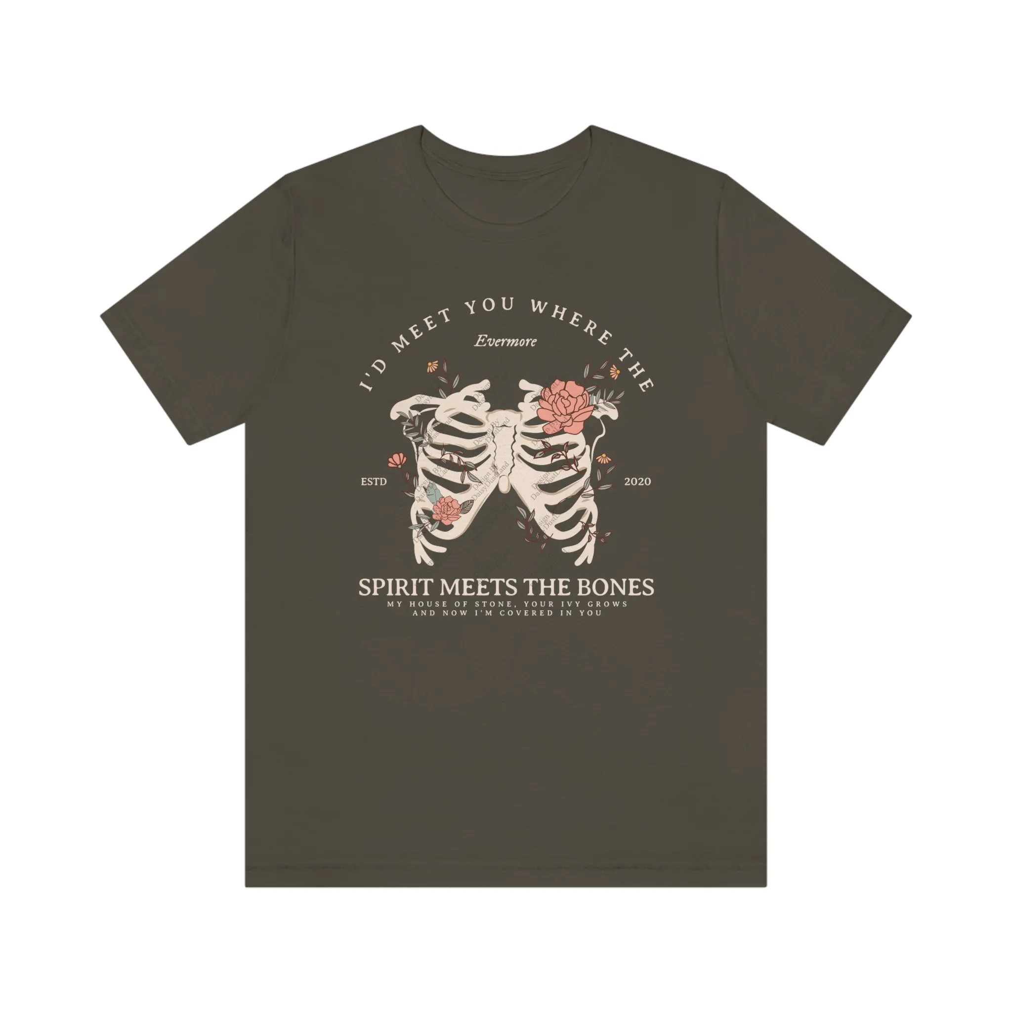 Ivy Rib Cage With The Flowers Evermore T-shirt sold by DaisyDustLand product image thumbnail 5