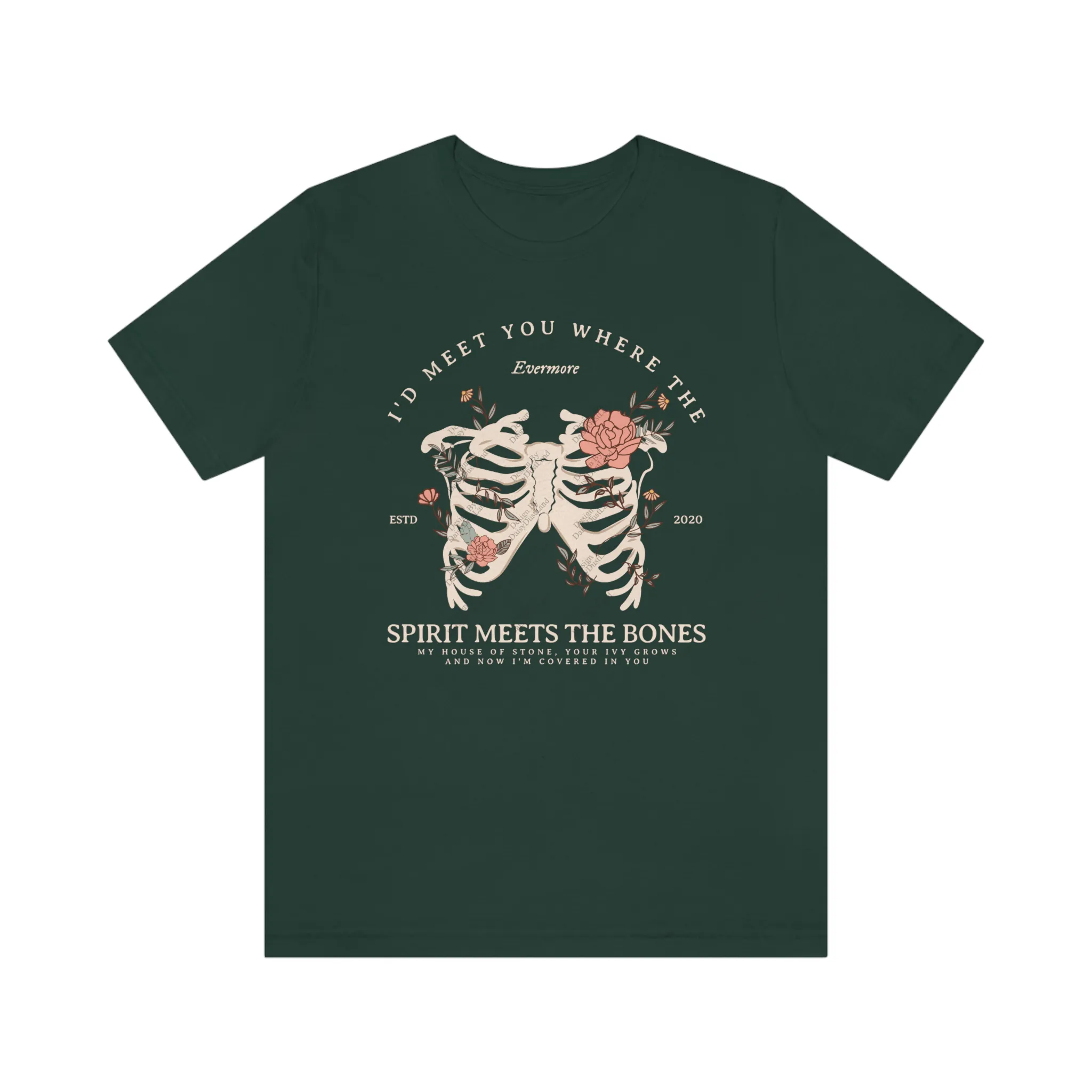 Ivy Rib Cage With The Flowers Evermore T-shirt sold by DaisyDustLand product image thumbnail 4