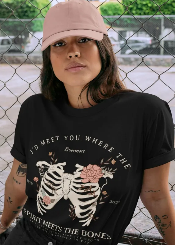 Ivy Rib Cage With The Flowers Evermore T-shirt made by DaisyDustLand