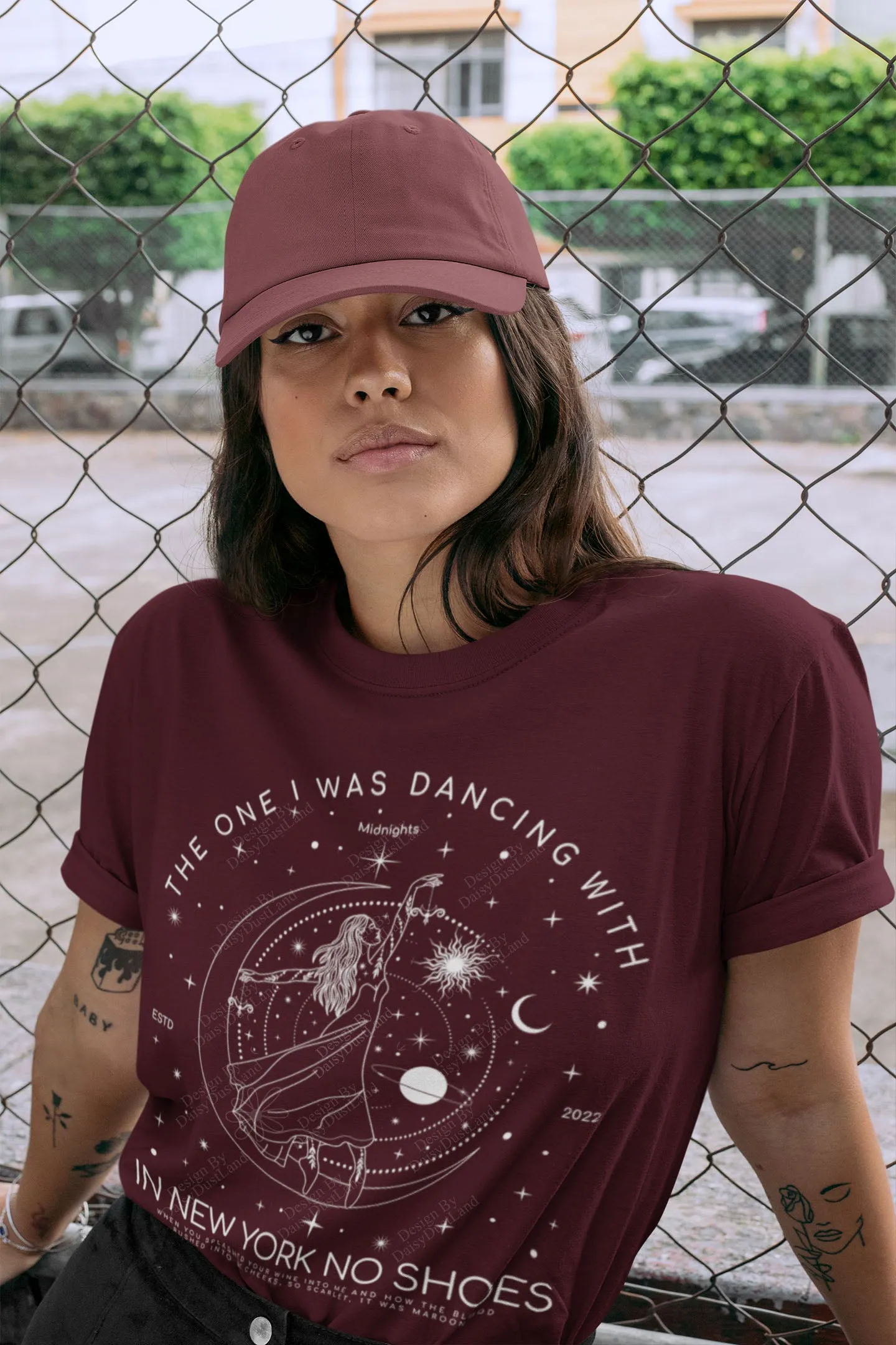 Maroon Celestial Dancing Woman Tee sold by DaisyDustLand