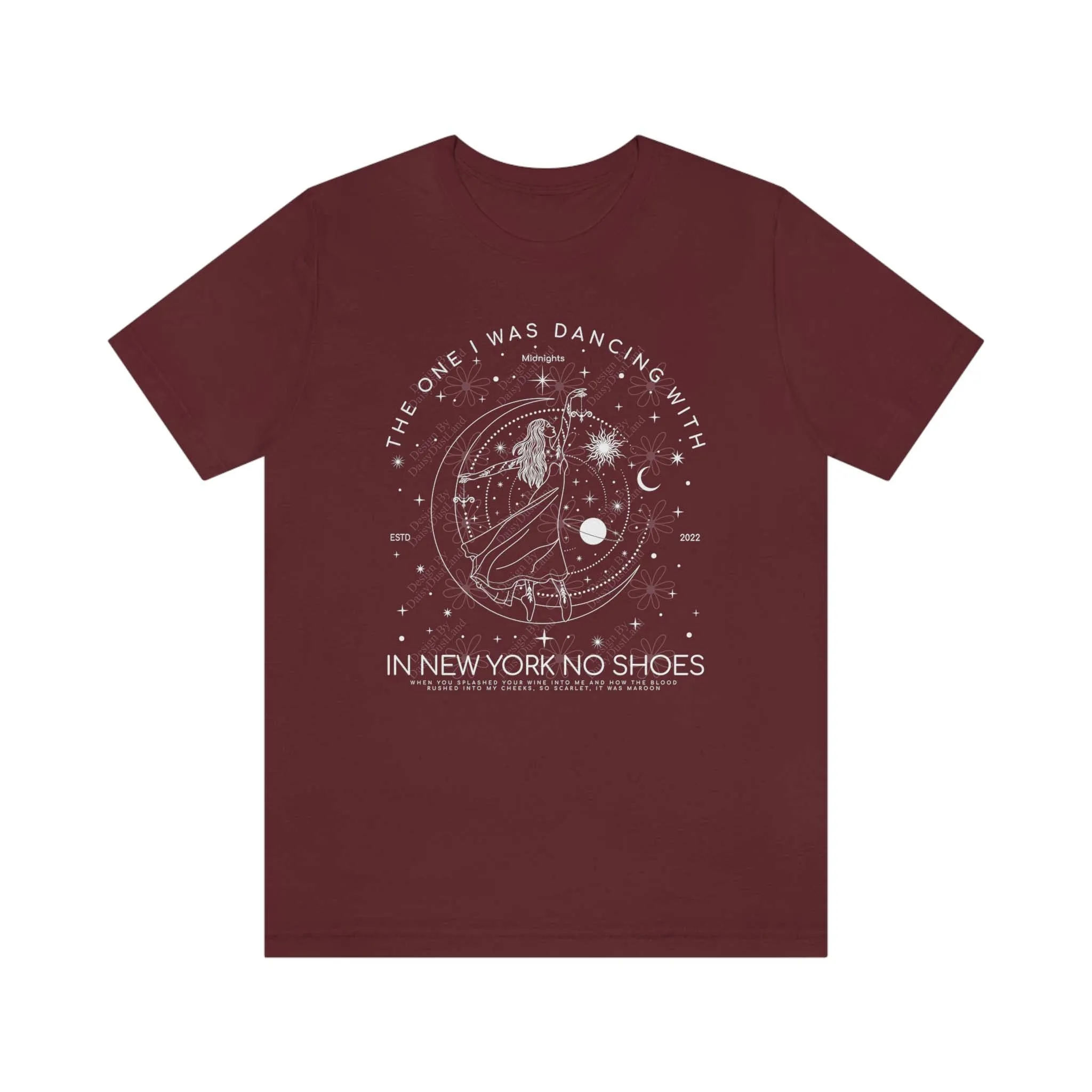 Maroon Celestial Dancing Woman Tee sold by DaisyDustLand product image thumbnail 2