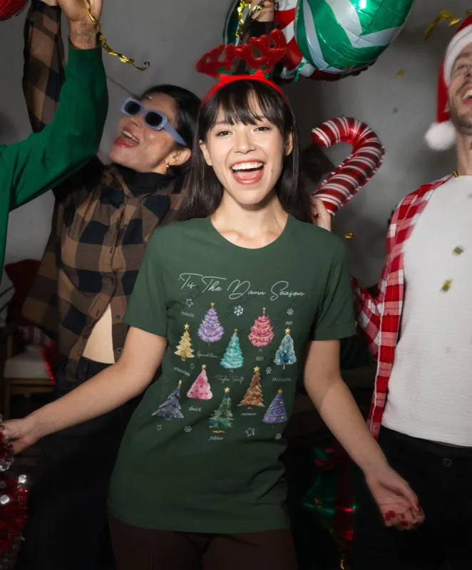 The 10 Era Colorful Christmas Trees Watercolor Graphic Tee sold by DaisyDustLand