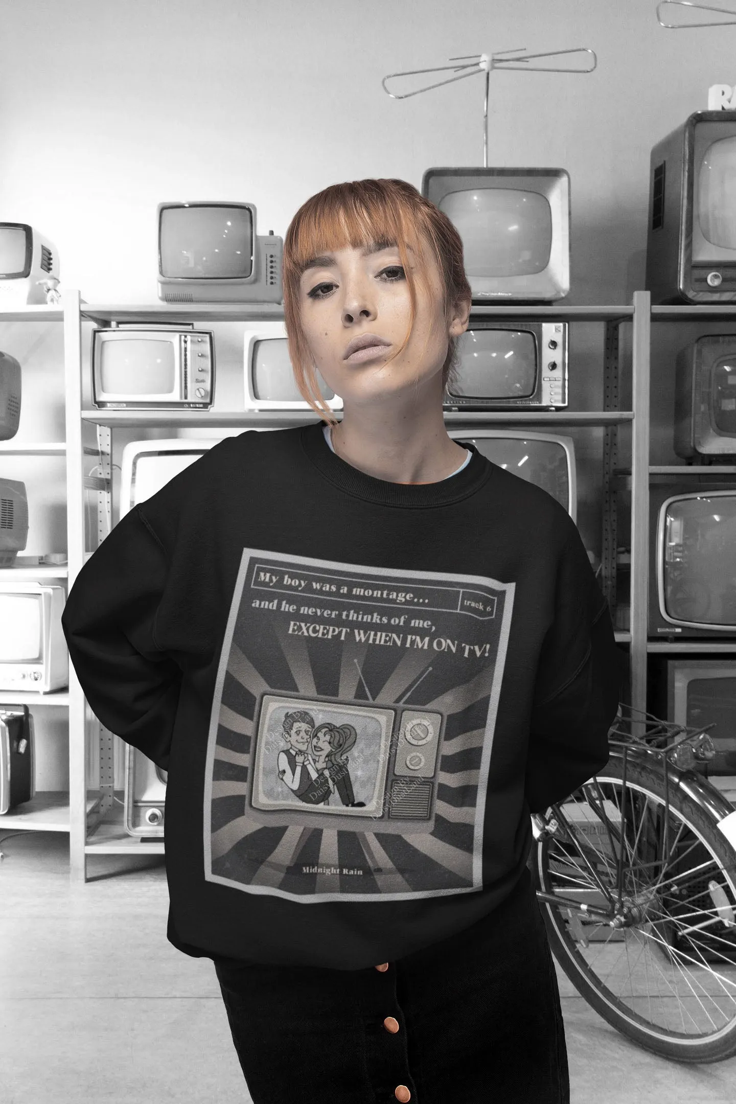 Except When I'm On TV Vintage Graphic Crewneck sold by DaisyDustLand
