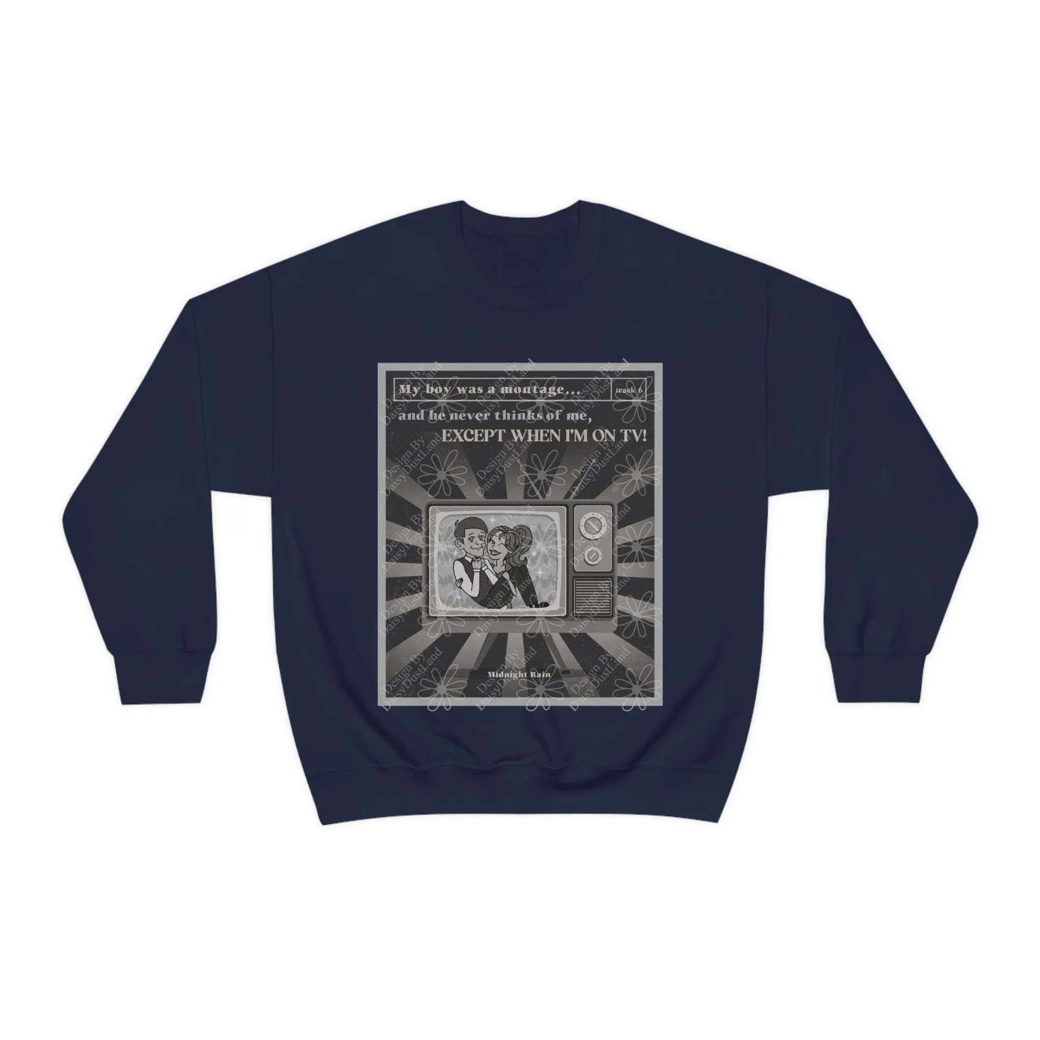 Except When I'm On TV Vintage Graphic Crewneck sold by DaisyDustLand product image thumbnail 3