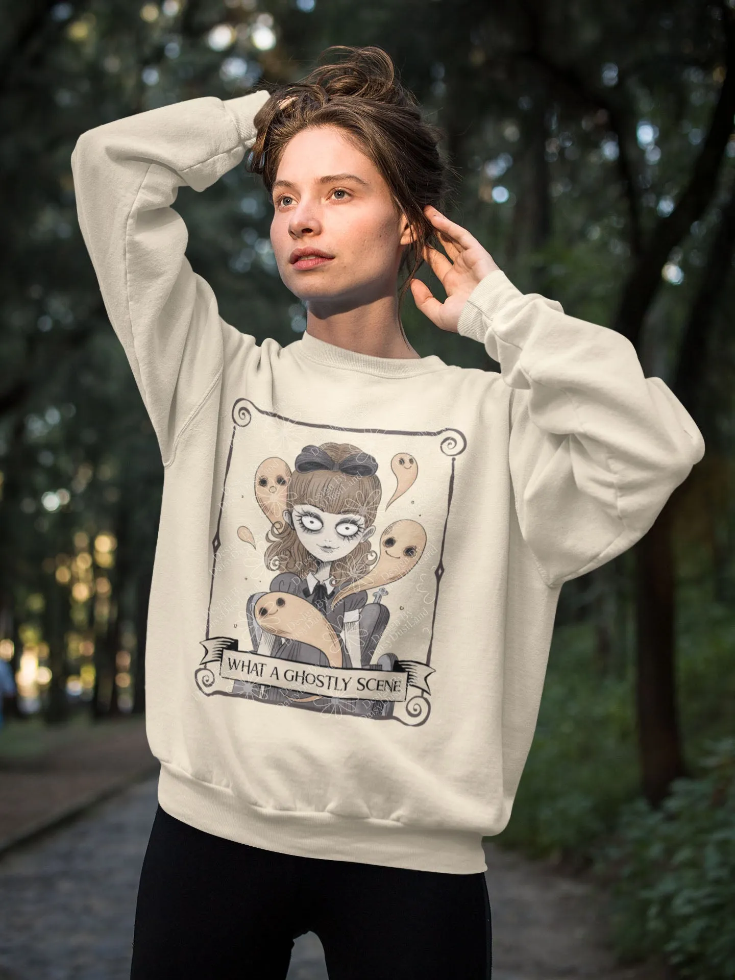 What A Ghostly Scene Halloween Edition Sweatshirt sold by DaisyDustLand