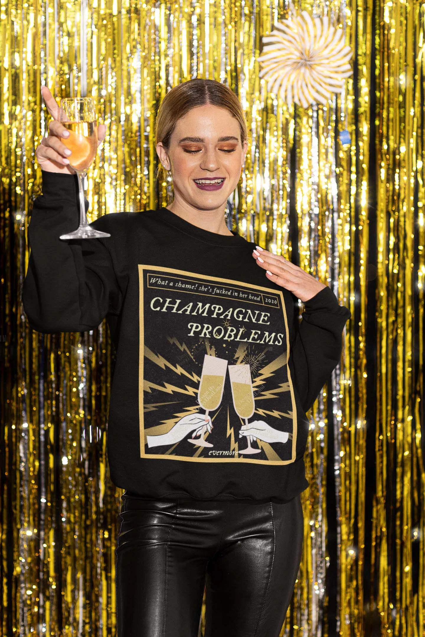 Champagne Problems Evermore Crewneck sold by DaisyDustLand