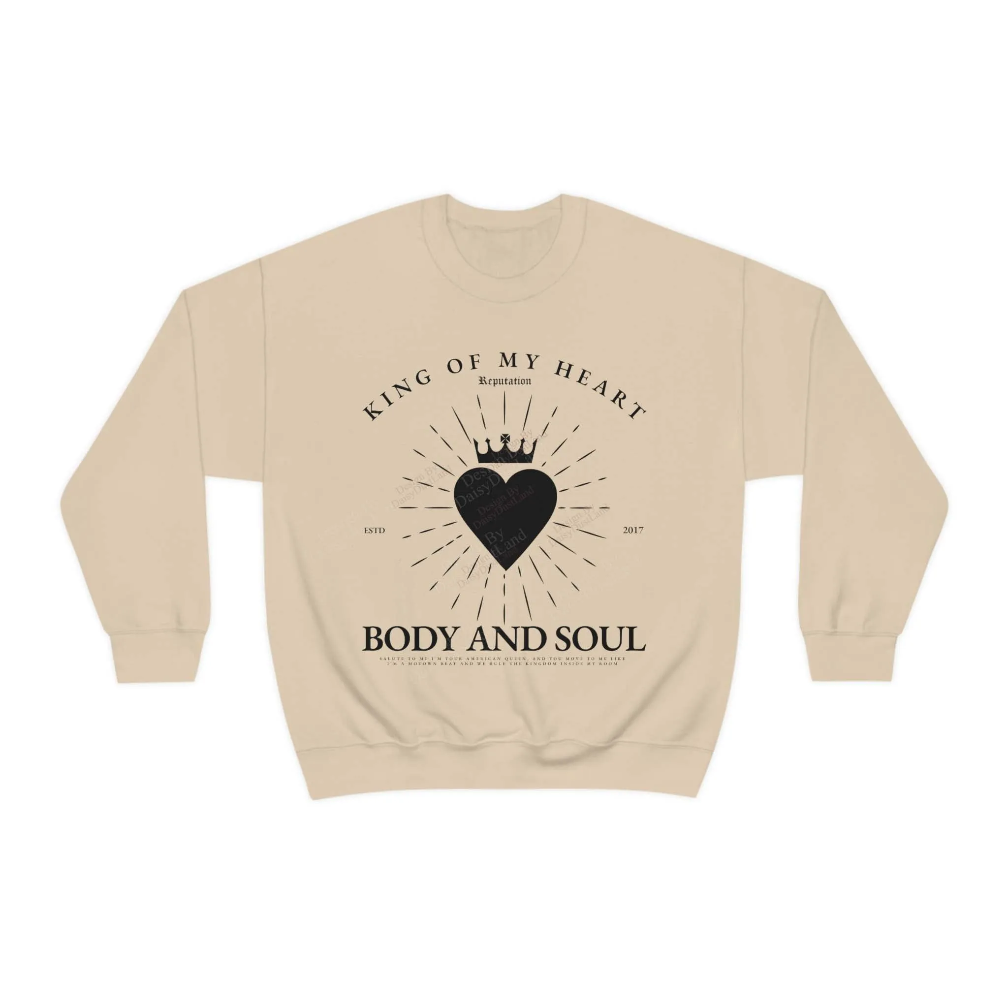 King of My Heart Themed Graphic Sweatshirt sold by DaisyDustLand product image thumbnail 3