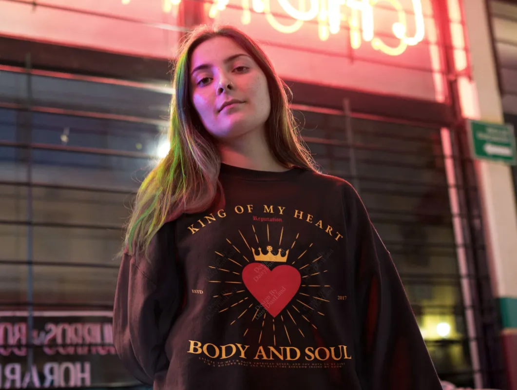 King of My Heart Themed Graphic Sweatshirt made by DaisyDustLand
