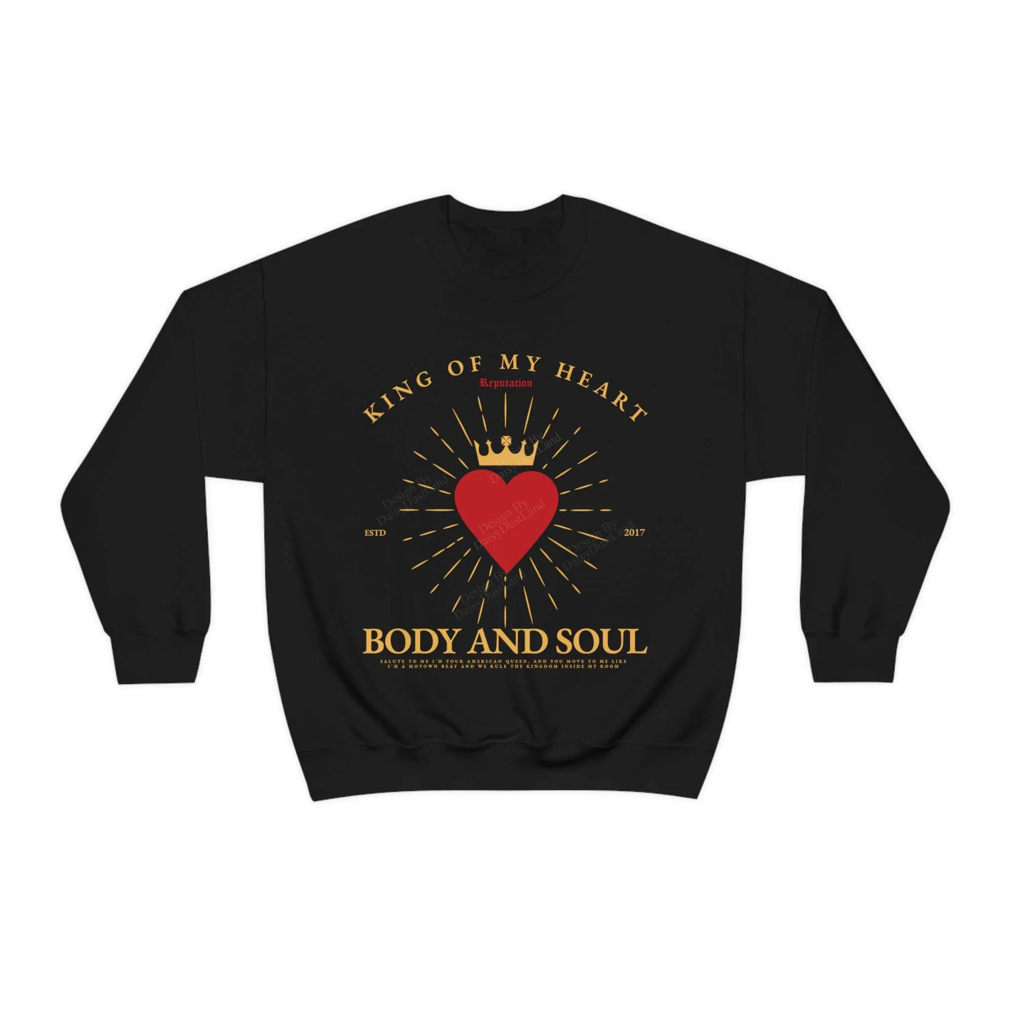 King of My Heart Themed Graphic Sweatshirt sold by DaisyDustLand product image thumbnail 2