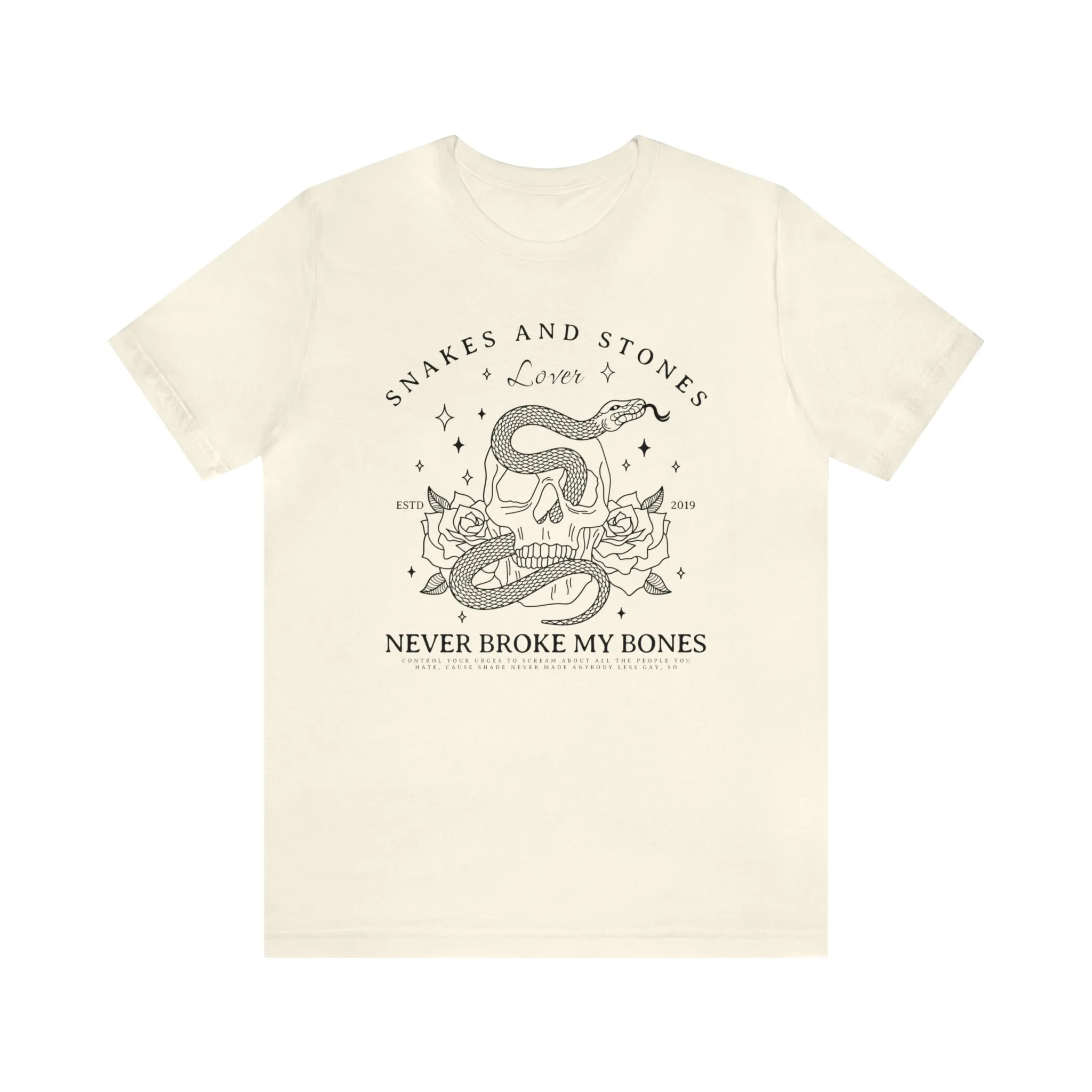 You Need To Calm Down Skull and Snake Tee sold by DaisyDustLand product image thumbnail 5