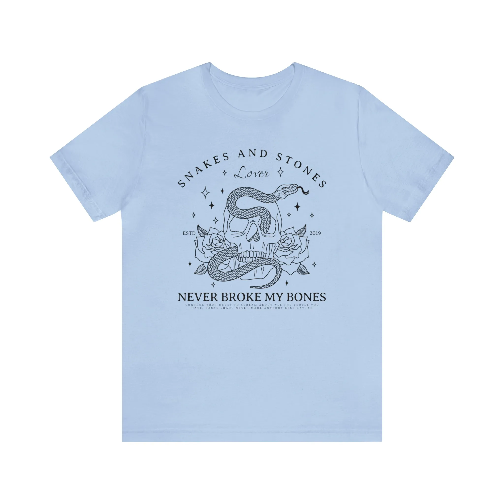You Need To Calm Down Skull and Snake Tee sold by DaisyDustLand product image thumbnail 3