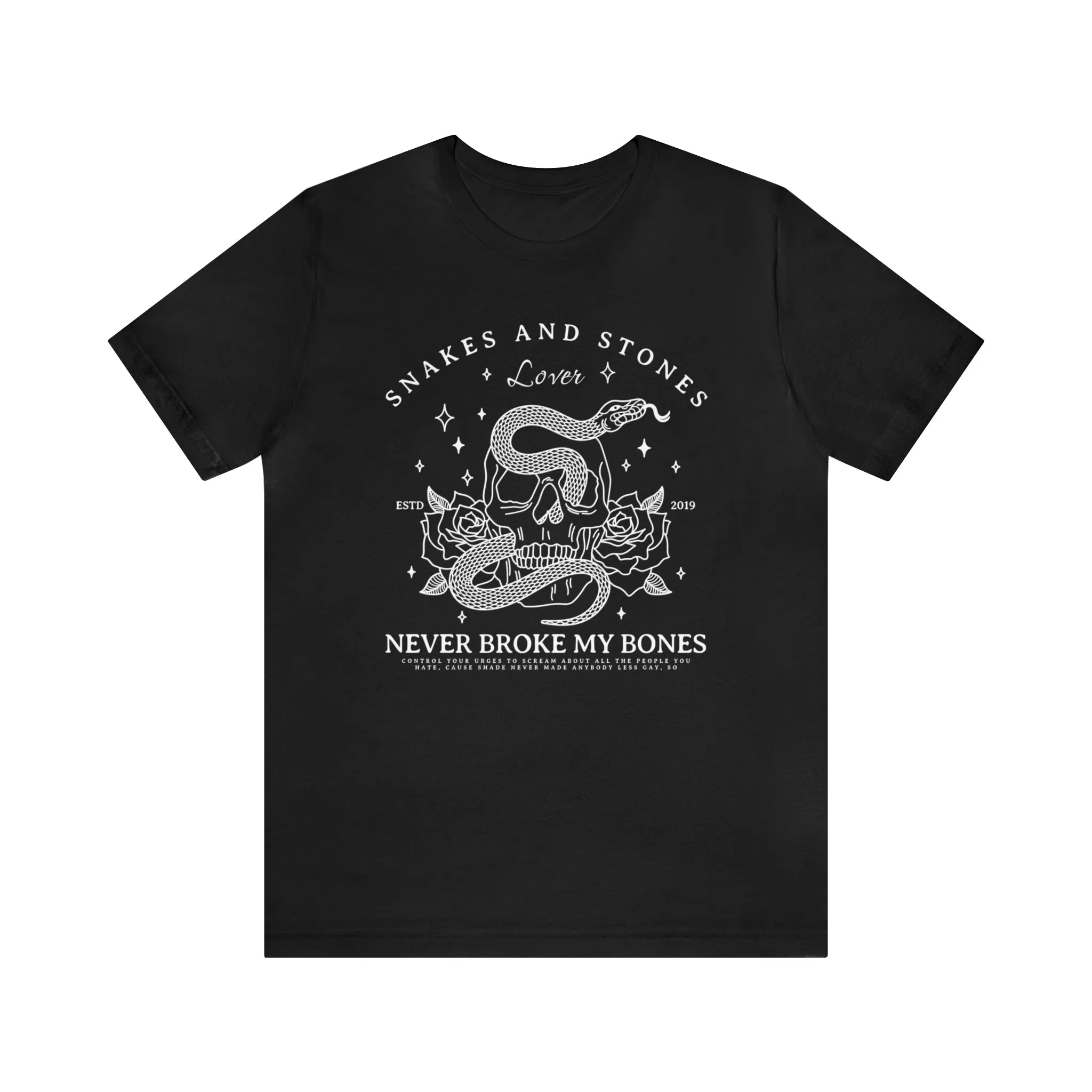 You Need To Calm Down Skull and Snake Tee sold by DaisyDustLand product image thumbnail 4