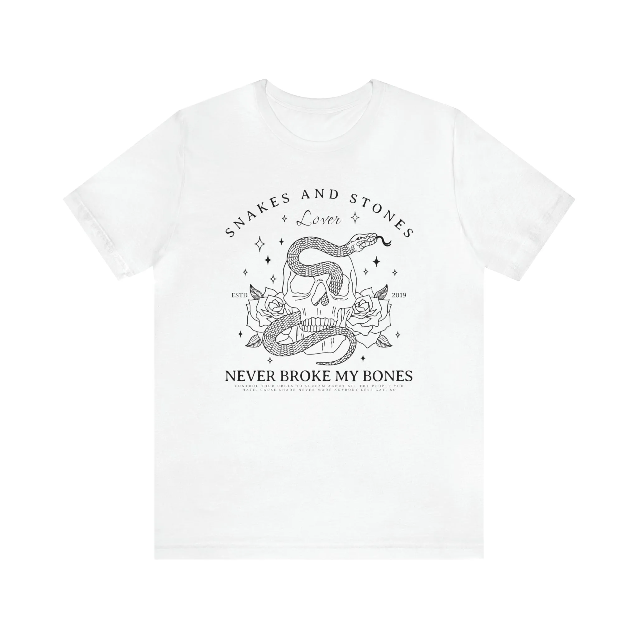 You Need To Calm Down Skull and Snake Tee sold by DaisyDustLand product image thumbnail 2