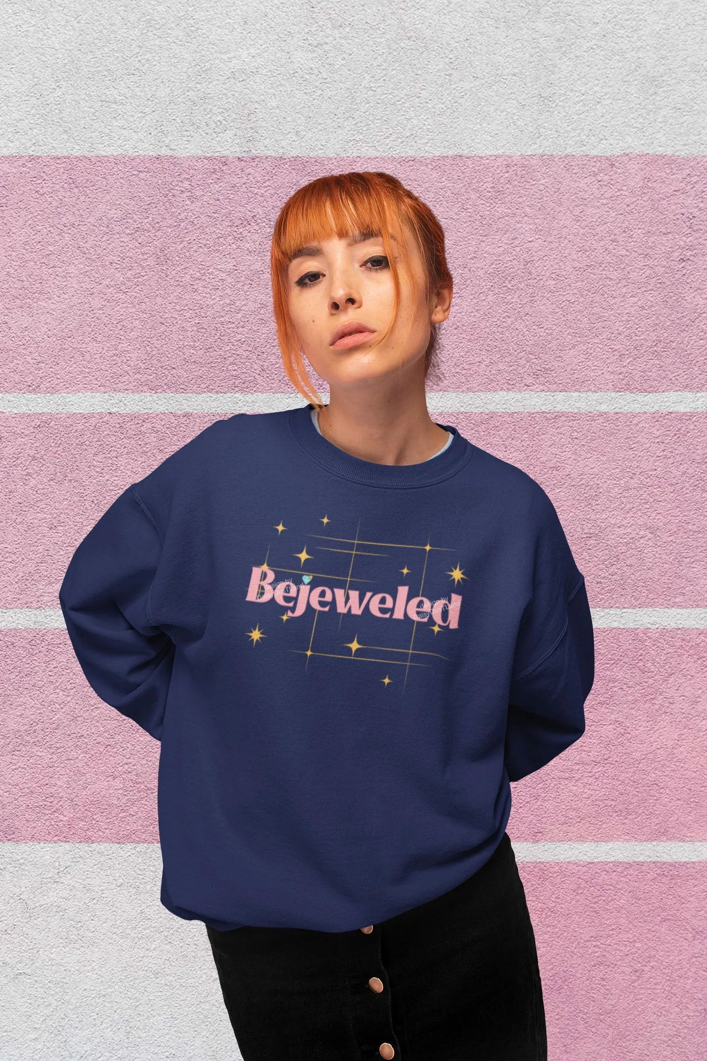 Diamonds In My Eyes Retro Graphic Crewneck sold by DaisyDustLand product image thumbnail 2