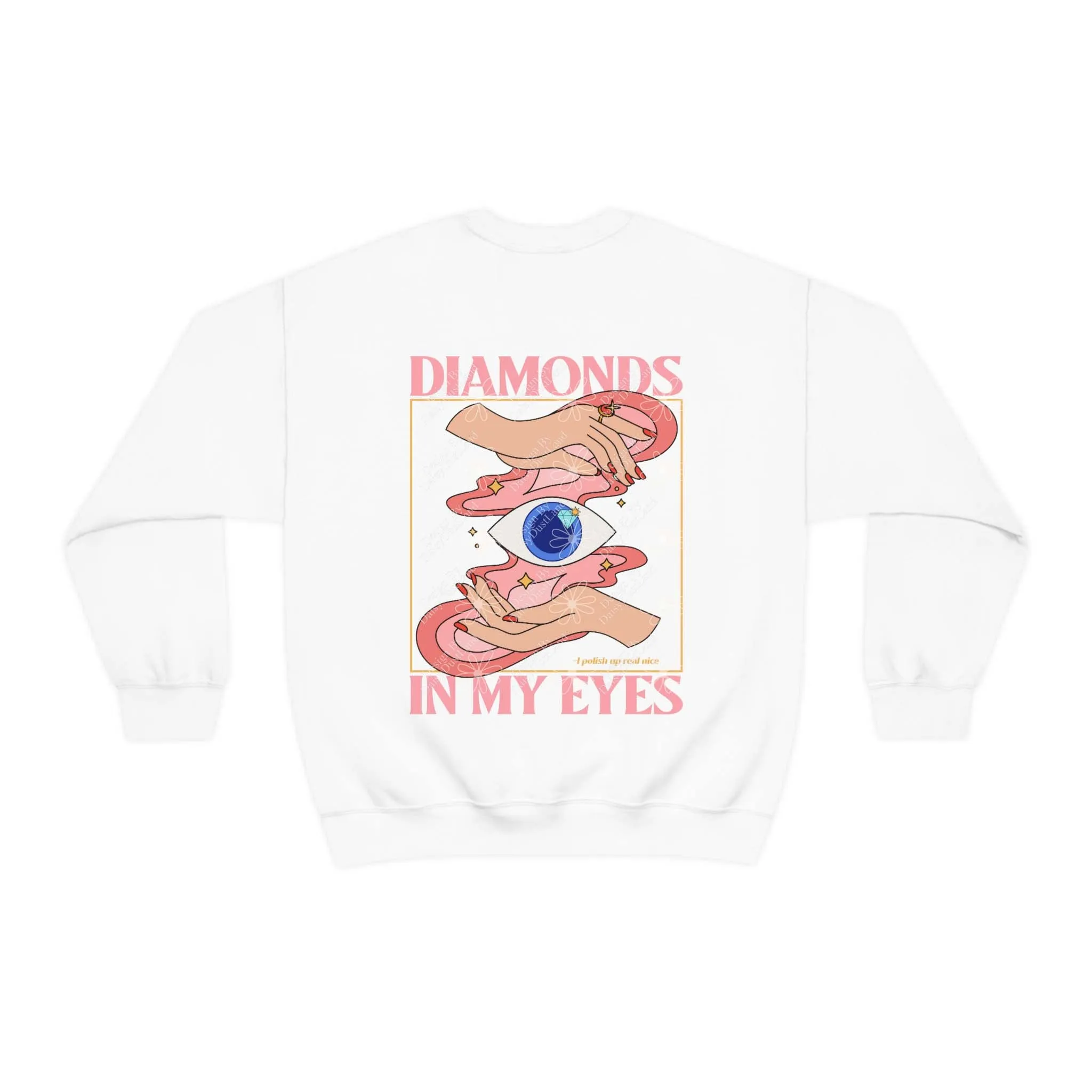 Diamonds In My Eyes Retro Graphic Crewneck sold by DaisyDustLand product image thumbnail 4