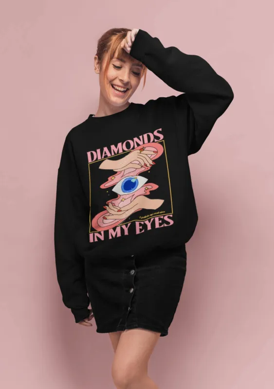 Diamonds In My Eyes Retro Graphic Crewneck No:2 made by DaisyDustLand