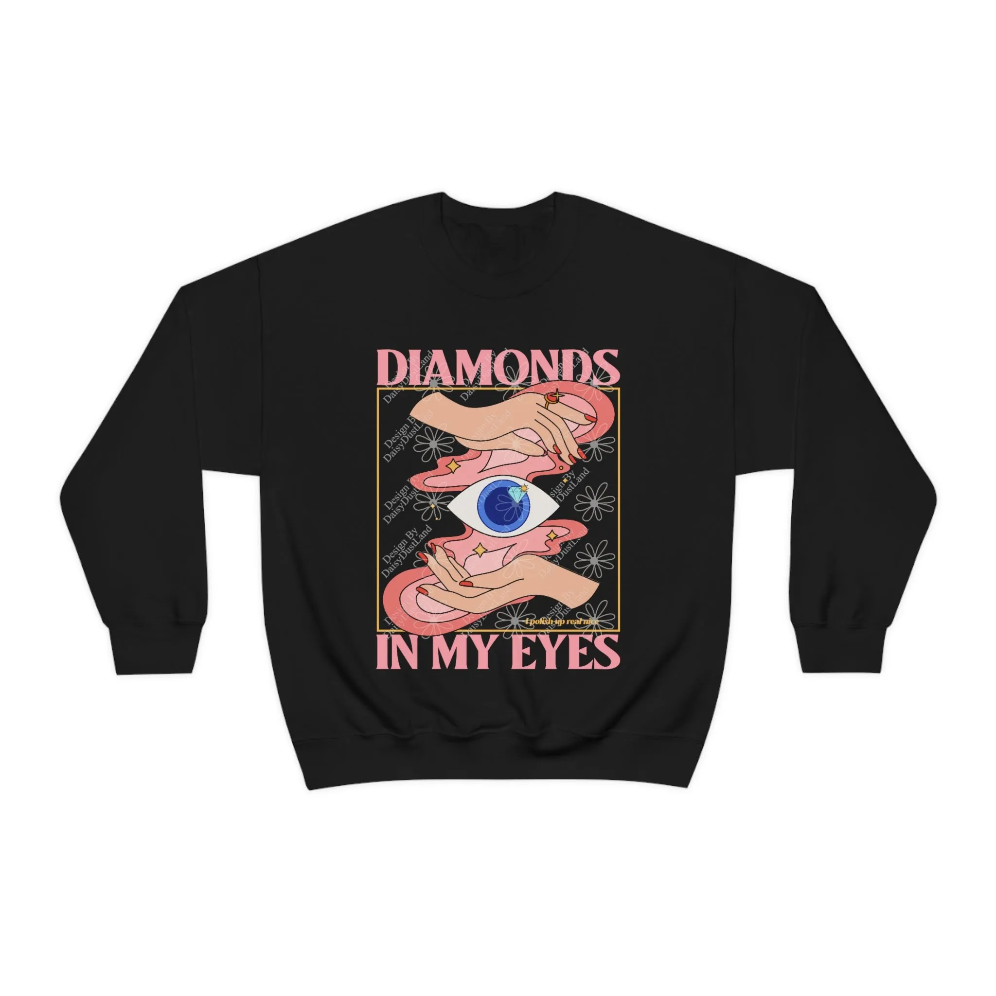 Diamonds In My Eyes Retro Graphic Crewneck No:2 sold by DaisyDustLand product image thumbnail 2