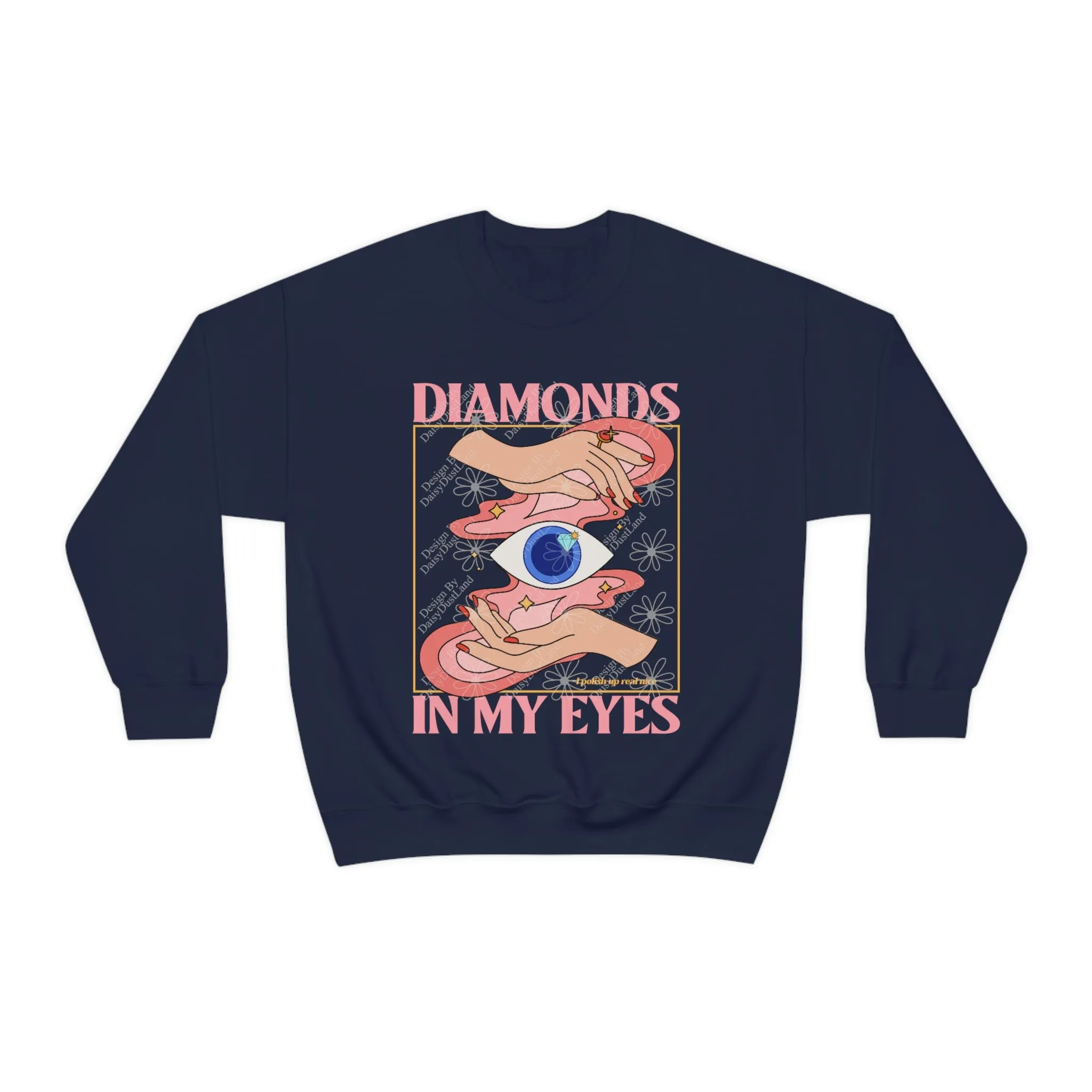 Diamonds In My Eyes Retro Graphic Crewneck No:2 sold by DaisyDustLand product image thumbnail 4