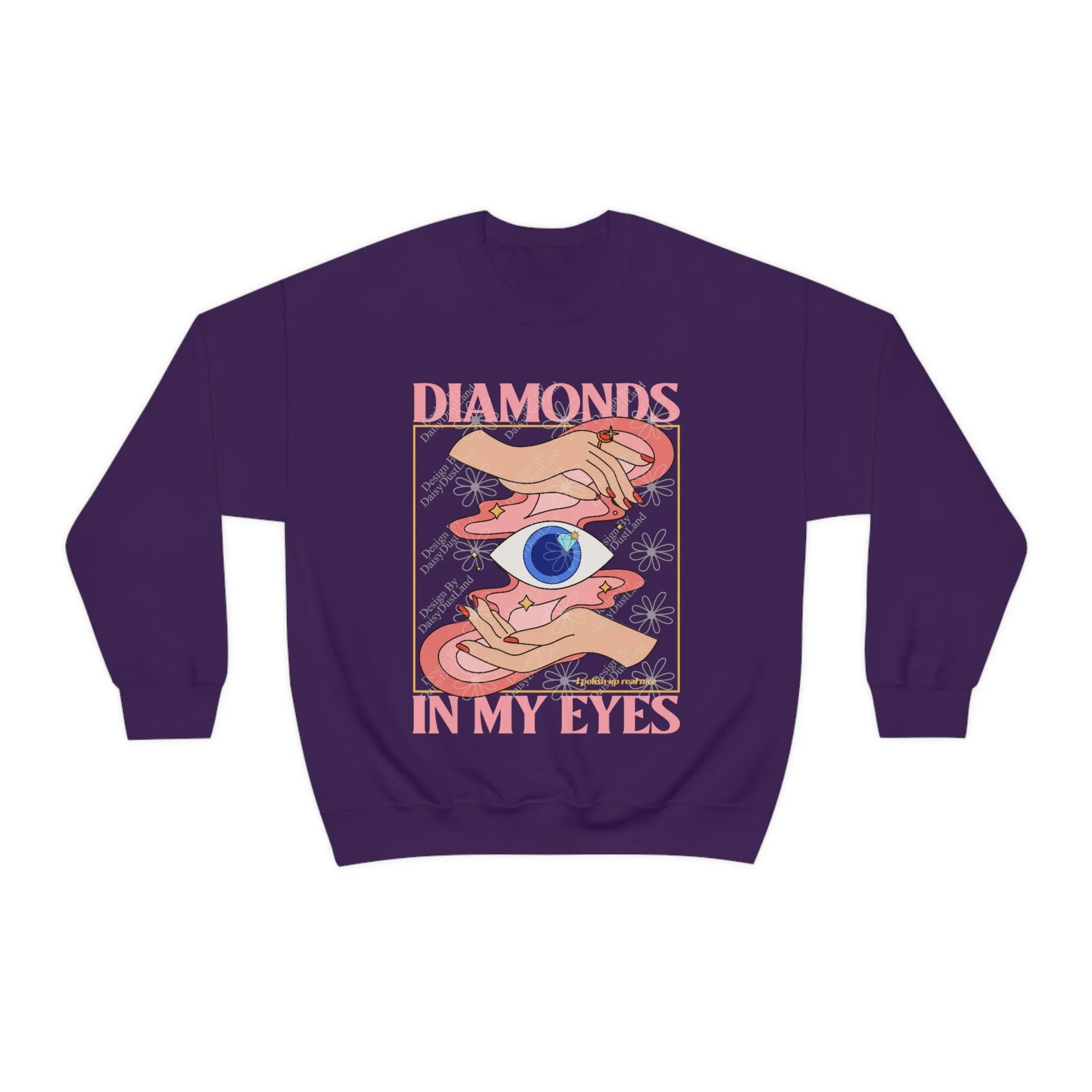 Diamonds In My Eyes Retro Graphic Crewneck No:2 sold by DaisyDustLand product image thumbnail 5