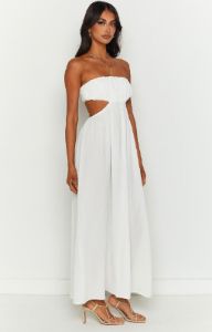 Bea White Midi Dress sold by Beginning Boutique