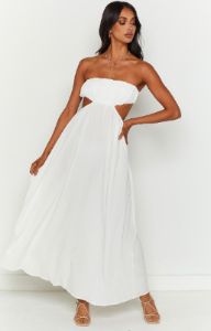 Bea White Midi Dress sold by Beginning Boutique