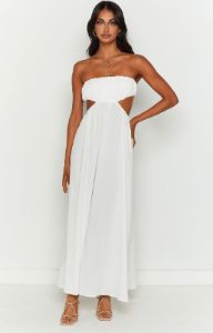 Bea White Midi Dress sold by Beginning Boutique