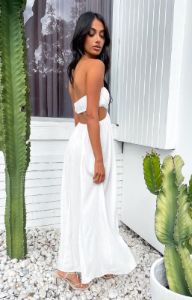 Bea White Midi Dress sold by Beginning Boutique