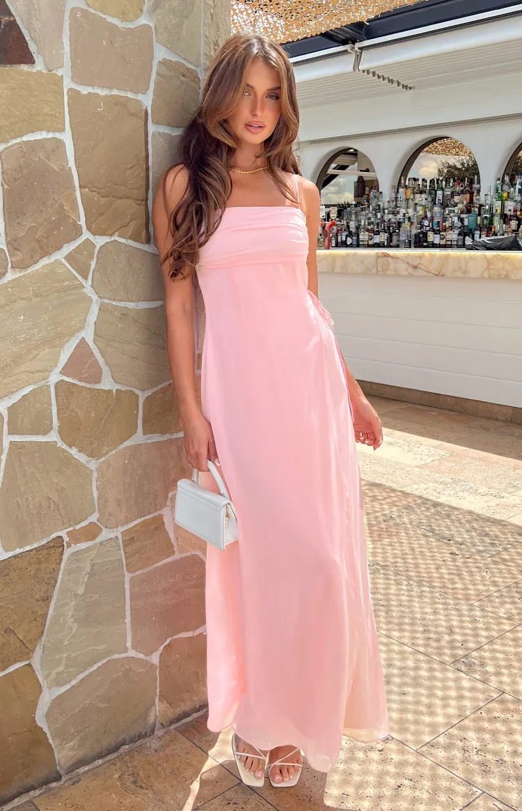 Flossie Pink Maxi Sleeveless Dress sold by Beginning Boutique
