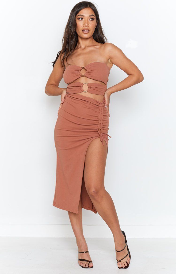 Melody Midi Dress Brown sold by Beginning Boutique product image thumbnail 5