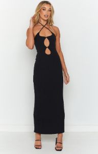Mandy Black Maxi Dress sold by Beginning Boutique