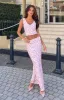 Peony Paradise Pink Lace Maxi Skirt sold by Beginning Boutique
