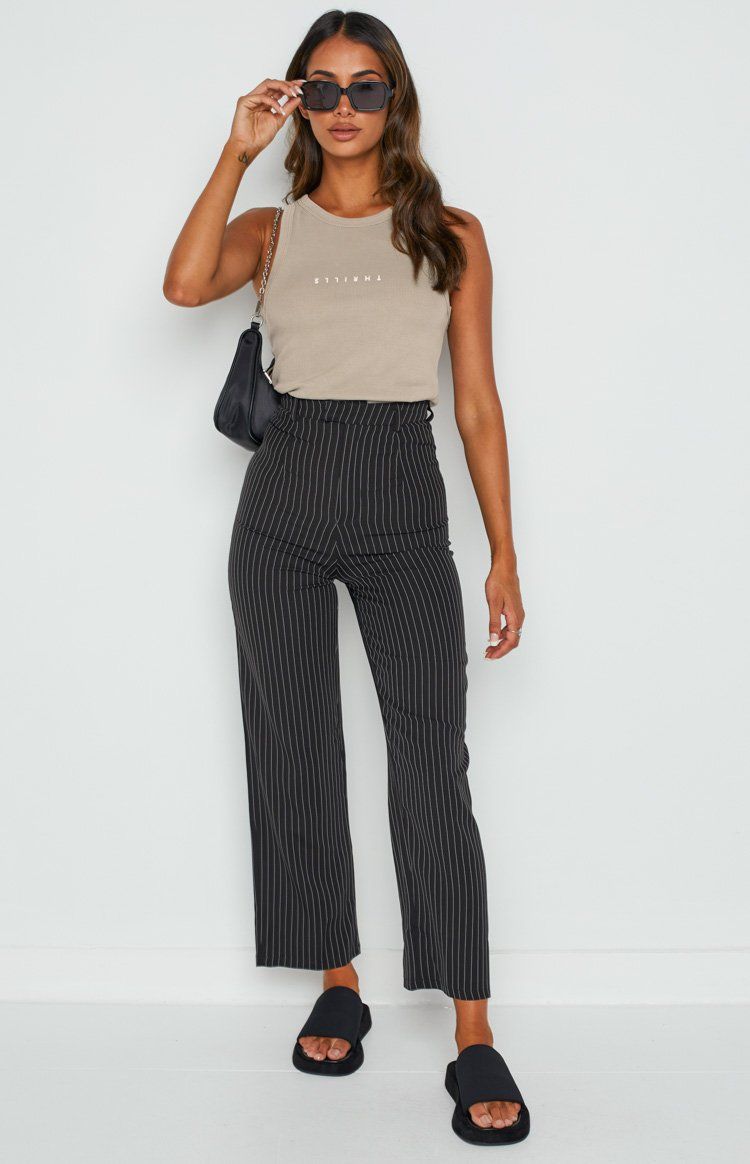 Thrills Minimal Racer Front Tank Gravel sold by Beginning Boutique product image thumbnail 2