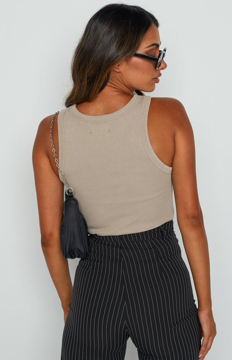 Thrills Minimal Racer Front Tank Gravel sold by Beginning Boutique product image thumbnail 5