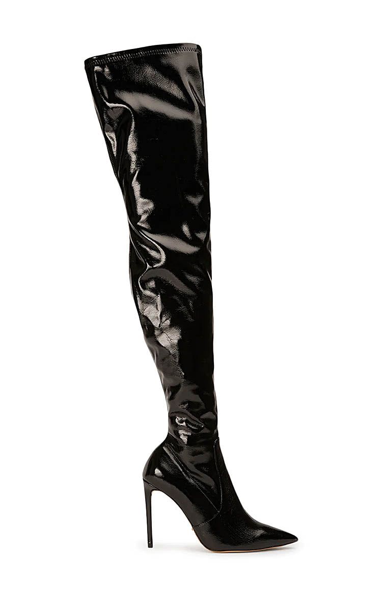 TONY BIANCO☆Avah ニーハイブーツ シンプル ヒール10.5cm Avah Black Venezia Long Boots | Boots | Tony Bianco USA