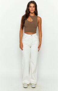 Pipah White Straight Leg Pants sold by Beginning Boutique