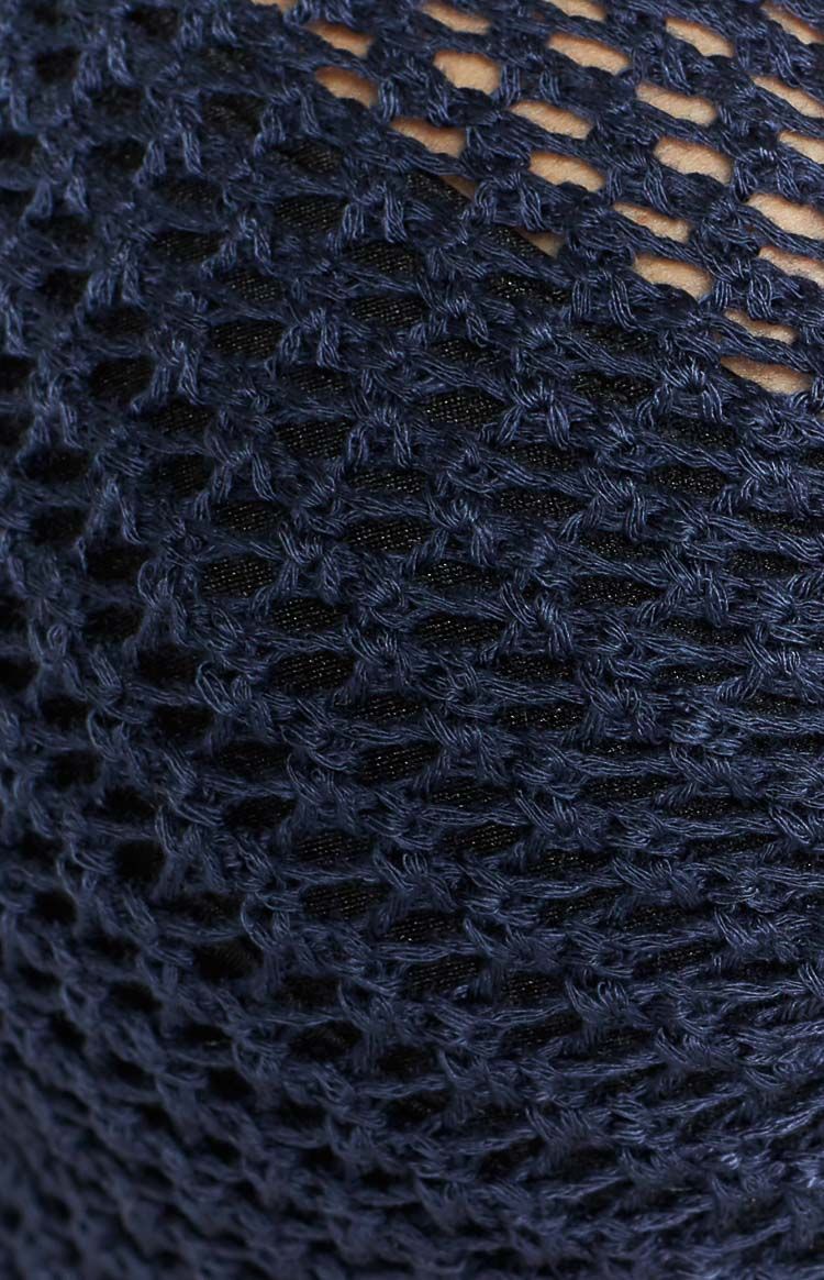 Meredith Navy Knit Tie Front Top sold by Beginning Boutique product image thumbnail 7