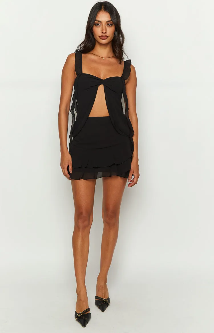 Caspian Black Chiffon Top sold by Beginning Boutique product image thumbnail 3