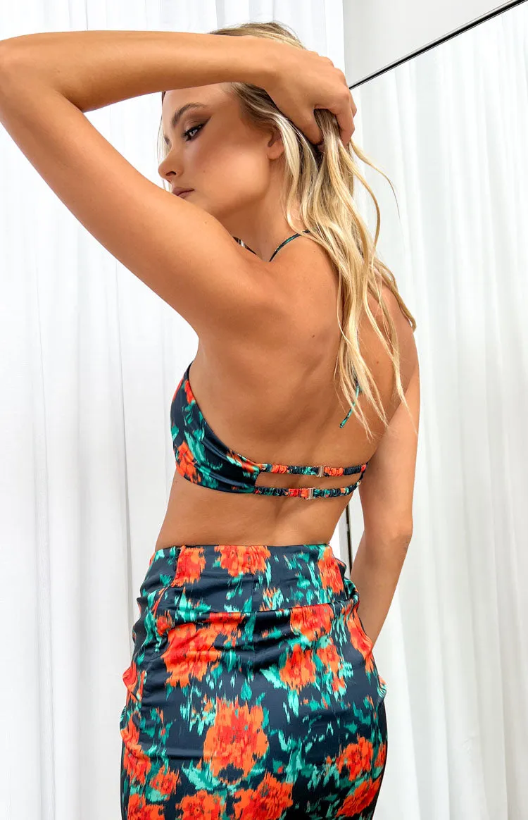 Rani Red Floral Crop Top sold by Beginning Boutique product image thumbnail 4