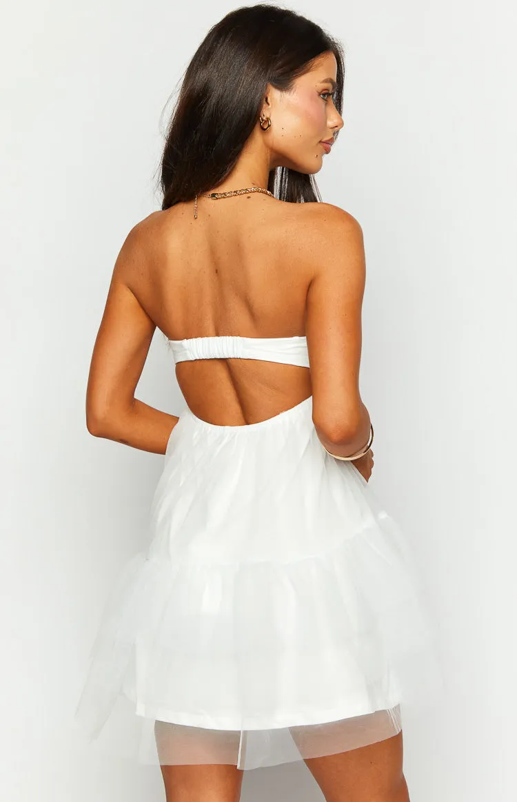 Amba White Strapless Mini Dress sold by Beginning Boutique product image thumbnail 5