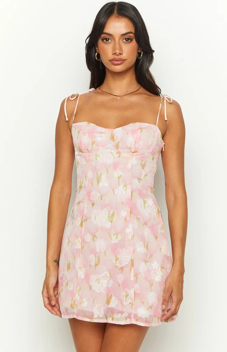 Penny Lane Pink Floral Mini Dress sold by Beginning Boutique product image thumbnail 2