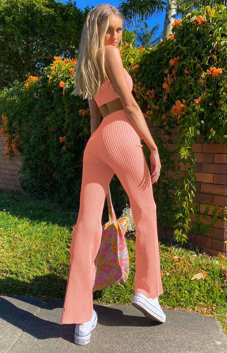 Mariah Orange Pants sold by Beginning Boutique