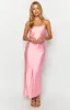 Renesmee Pink Satin Maxi Dress sold by Beginning Boutique