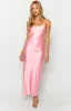 Renesmee Pink Satin Maxi Dress sold by Beginning Boutique