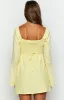 Arna Yellow Long Sleeve Mini Dress sold by Beginning Boutique